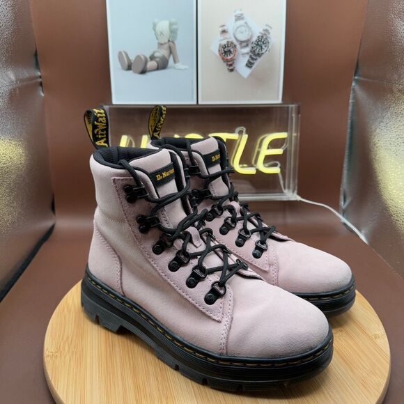 Dr Martens Combs Women Casual Suede Boots Pink Sz 6 - Picture 1 of 10